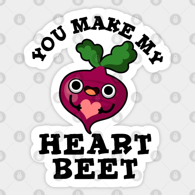 You Make My Heart Beet Cute Veggie Pun Sticker by punnybone